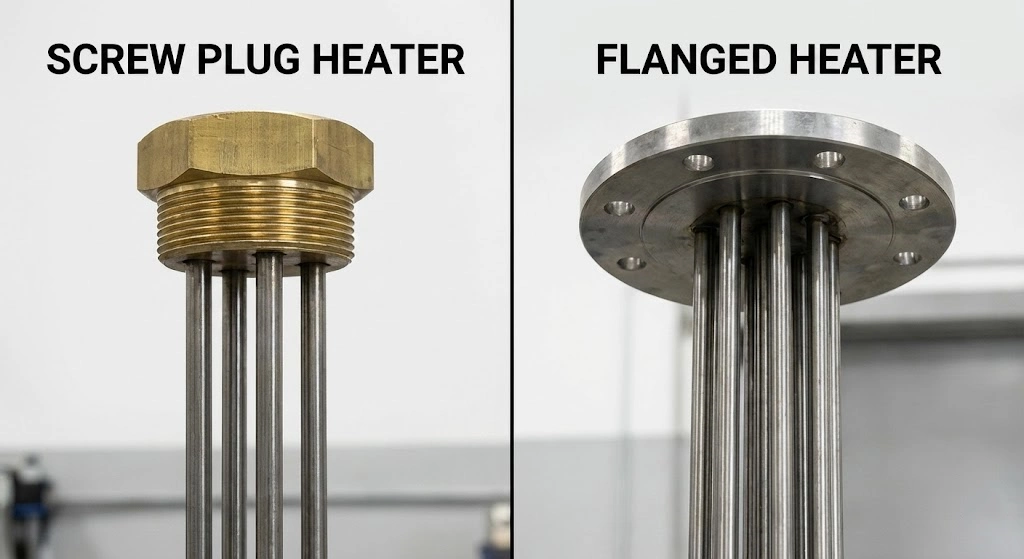 ht-heater Screw Plug vs. Flanged heater