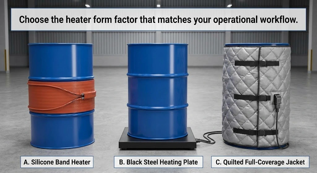 Choose the heater form factor that matches your operational workflow.