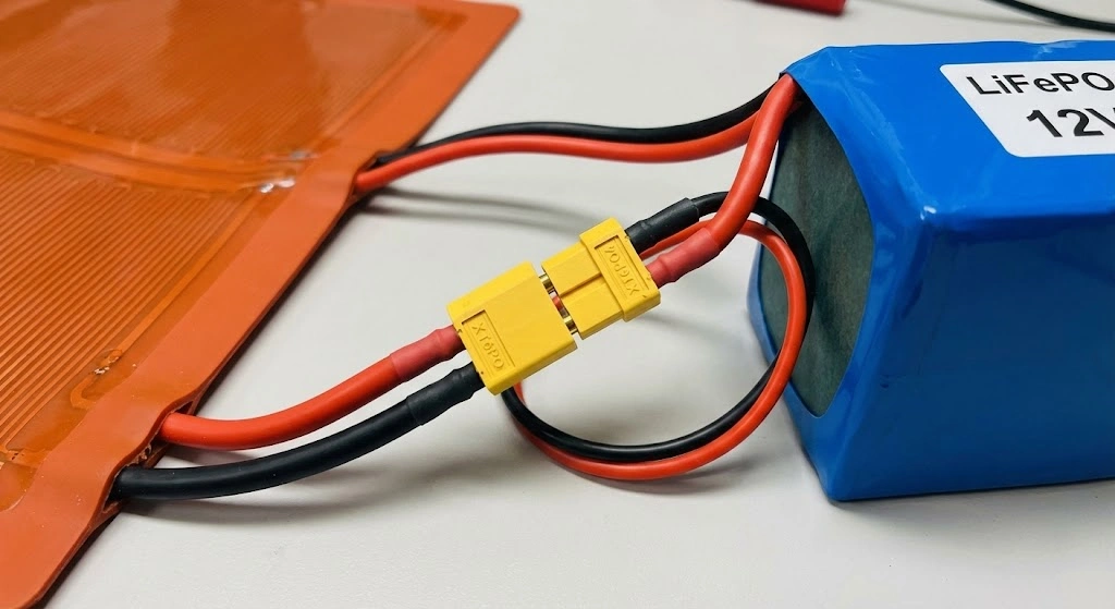 Low voltage heating requires robust connectors and heavy-gauge wiring to handle high current without voltage drop