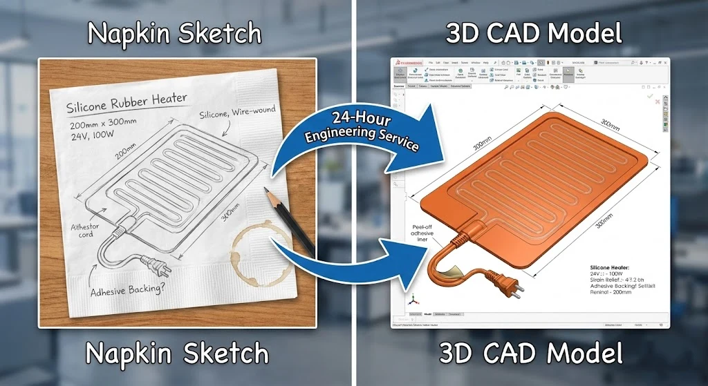 Our engineers can digitize your hand-drawn sketches.