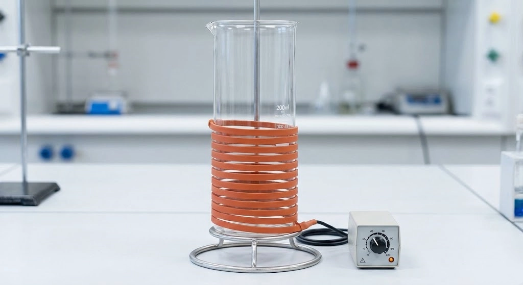 Soft silicone surfaces protect fragile borosilicate glass from thermal shock and mechanical stress.