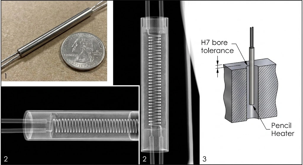 pencil heater compared to a coin