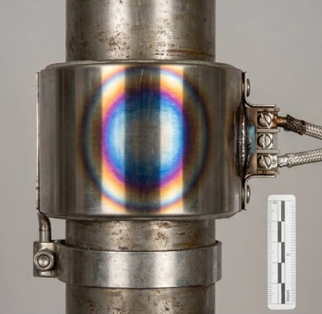 a burned out resistance wire with melted beads indicating watt density overload