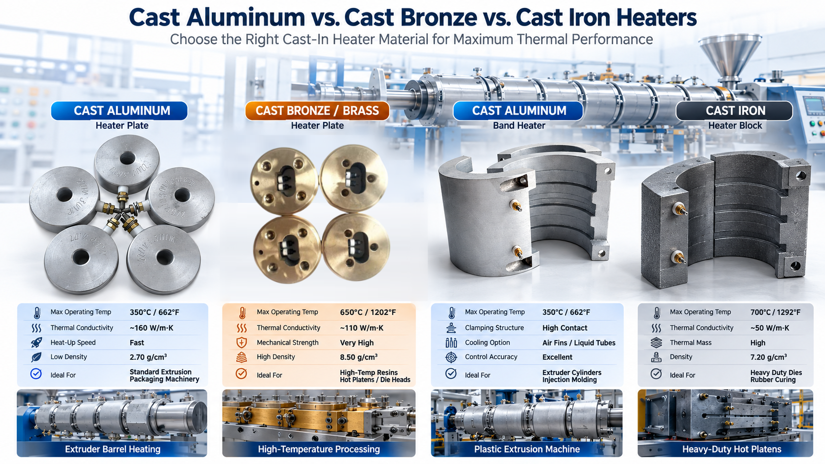 Cast Aluminum Heater Plate Cast In Heater for Extruder and Hot Platen