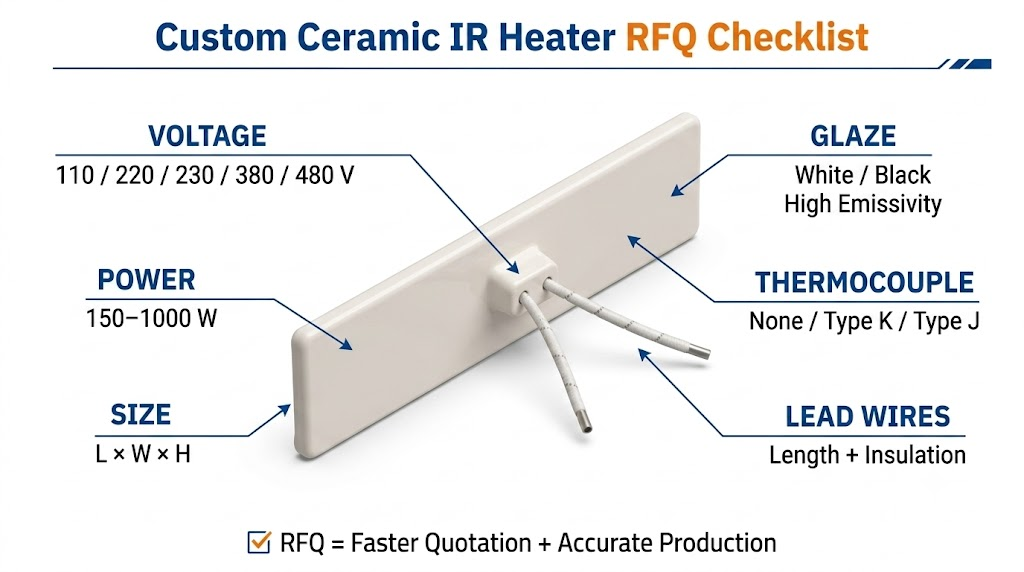 Custom Ceramic IR Heater RFQ Checklist