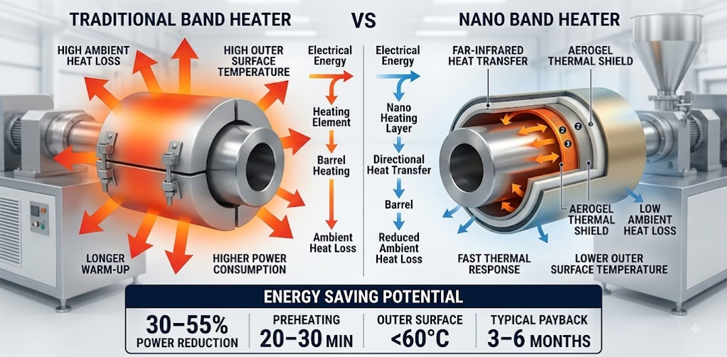 Traditional Band Heater vs Nano Band Heater