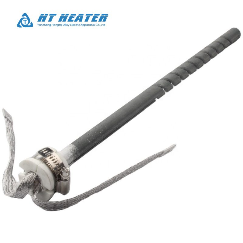 Custom Spiral SiC Heating Rod with Clamp for 1400C Kiln
