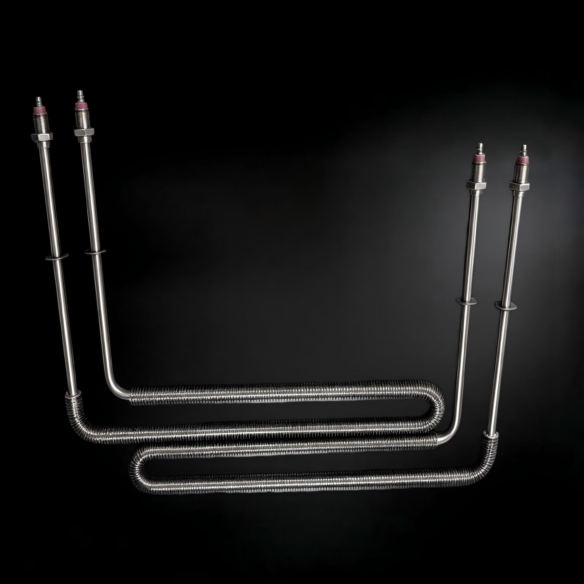 Industrial L Shape Finned Tubular Heating Element For Air Duct